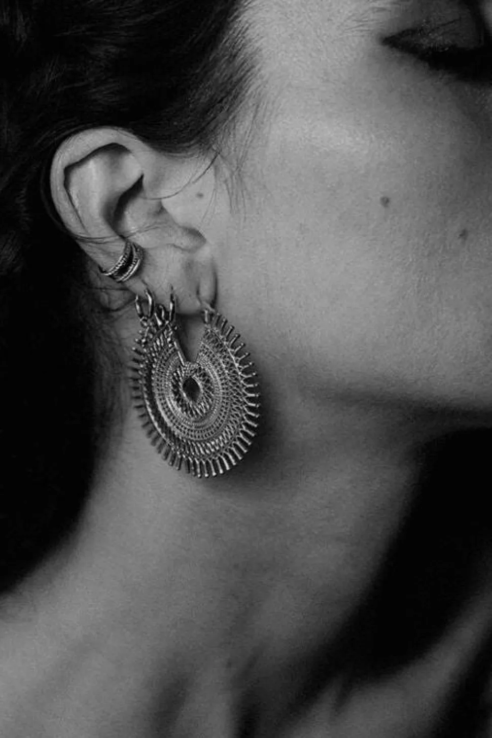 Earrings^NOIR KALA BLACK KALA Surya S Hoop Earrings