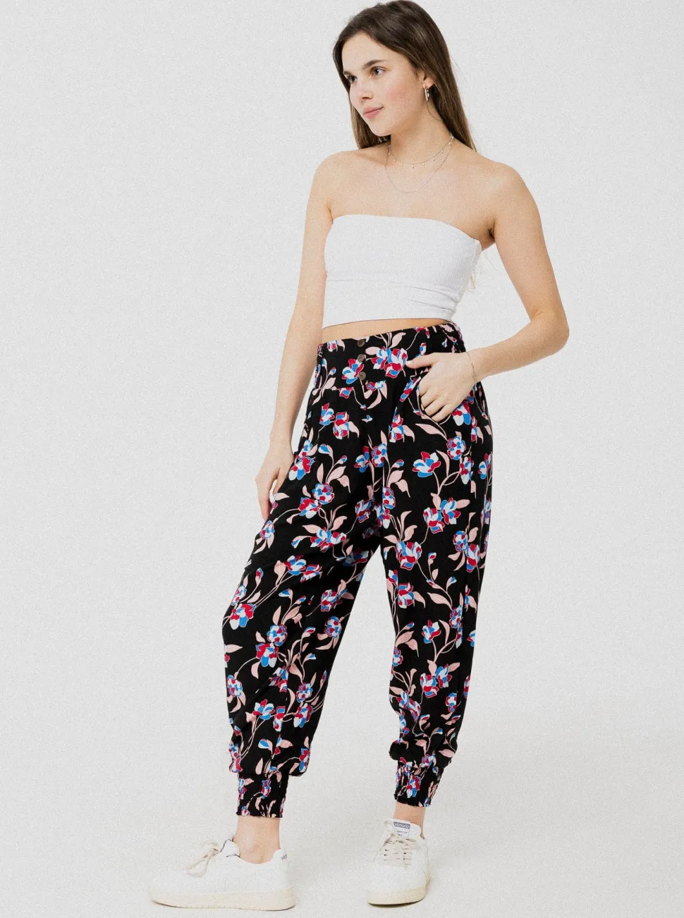 Pants^ANANAS & BANANAS Bombay pants - Black flower