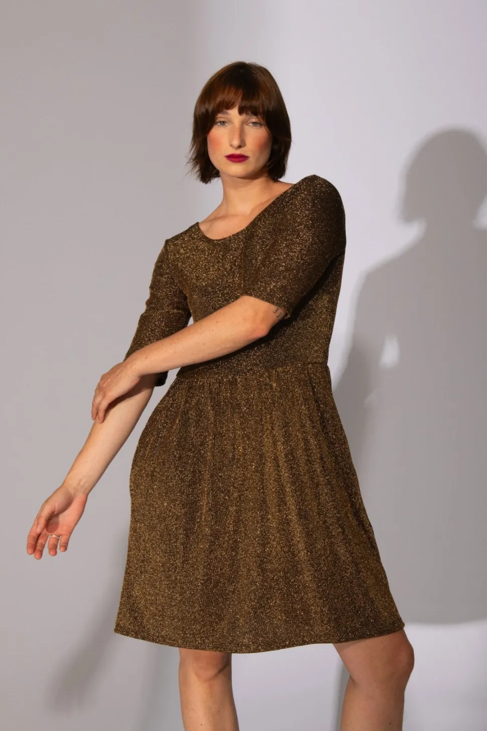 Dresses + Tunics^EVE LAVOIE Sound Of Silence Dress - Shimmering Gold