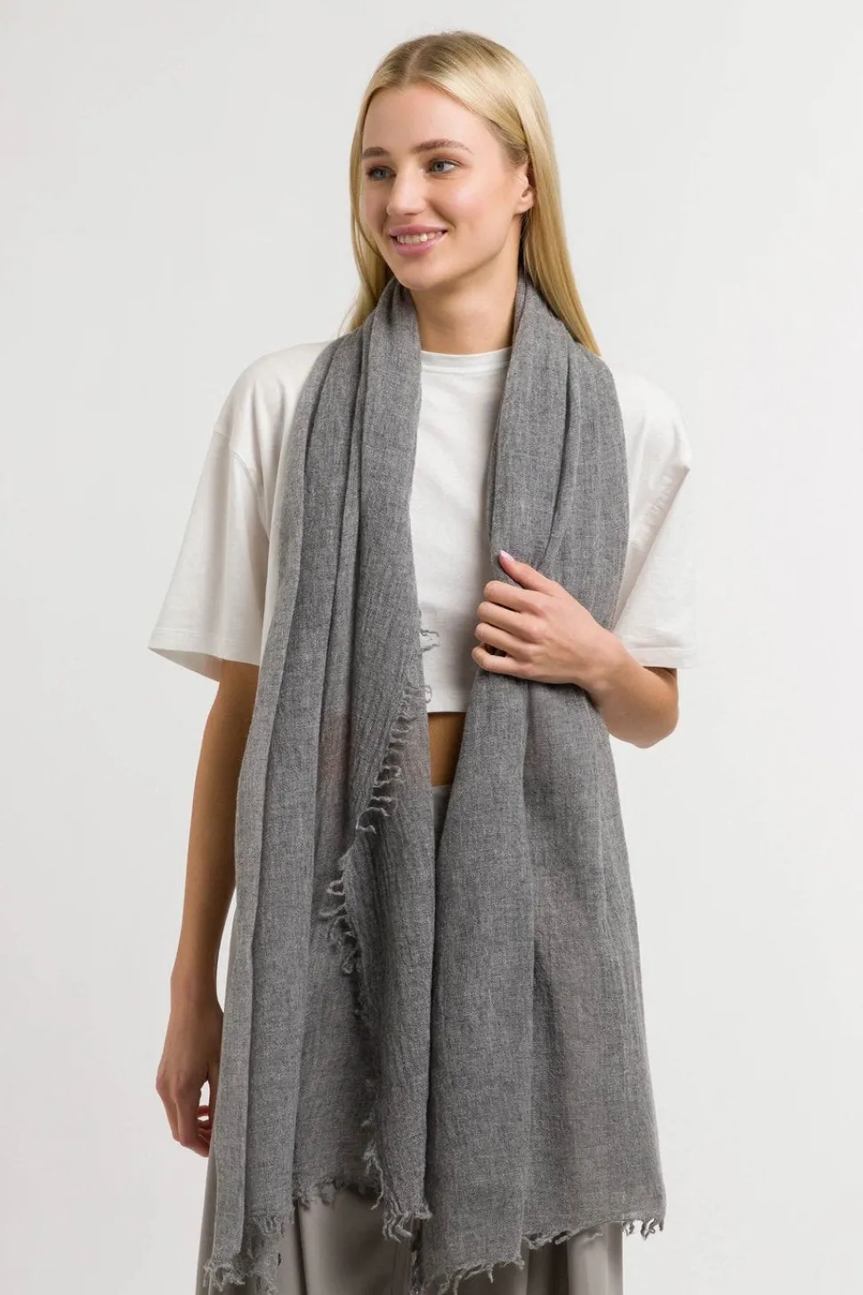 Scarves^FRAAS Light Plain Wool Scarf