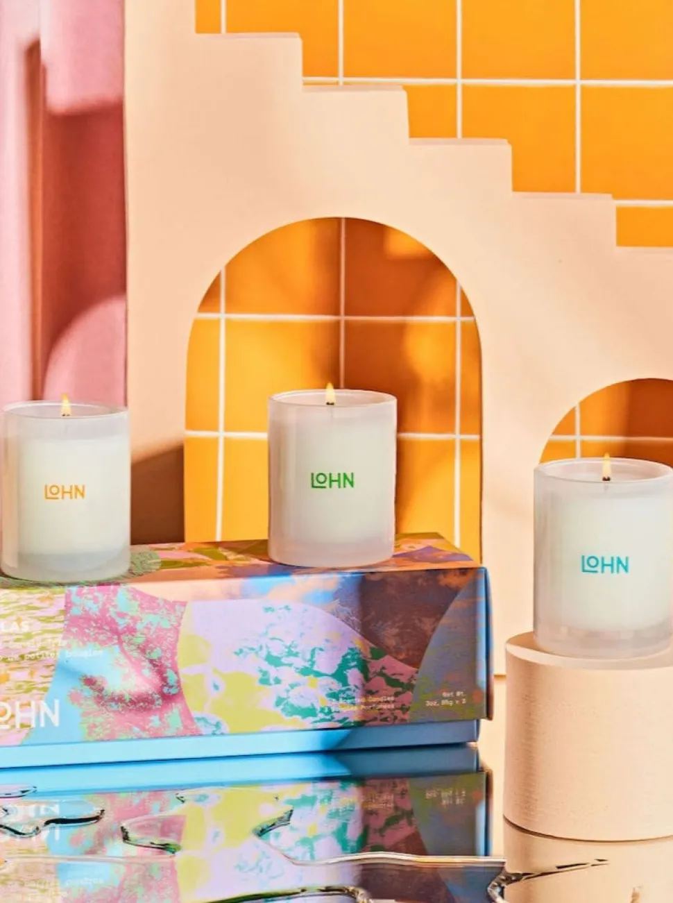 Candles + Mists + Incense | Candles + Room Mists^LOHN Trio of Mini Candles - Atlas