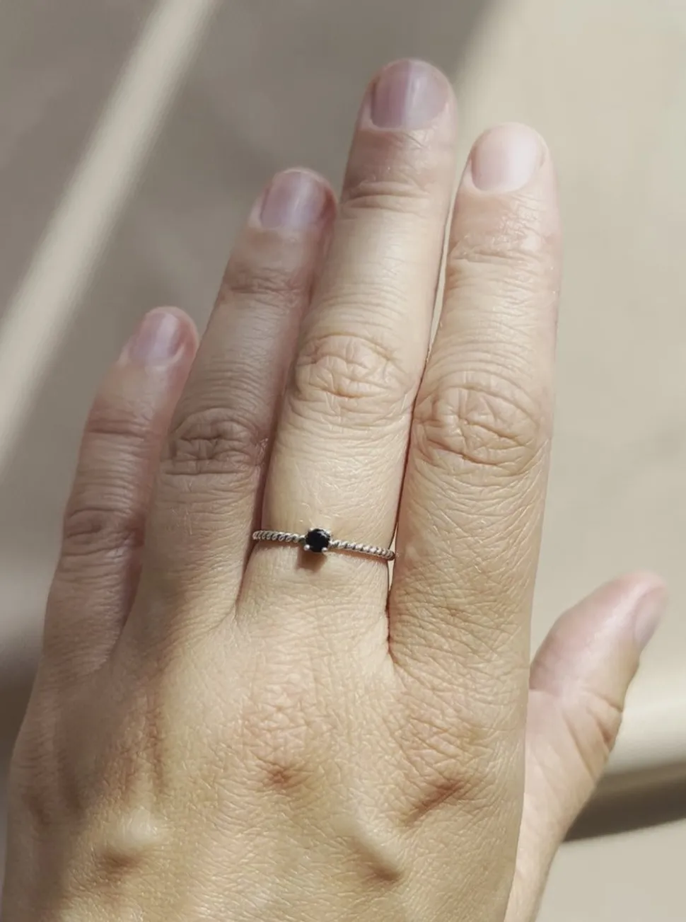 Rings^MAKSYM Twisted Ring + Black Spinel - Silver