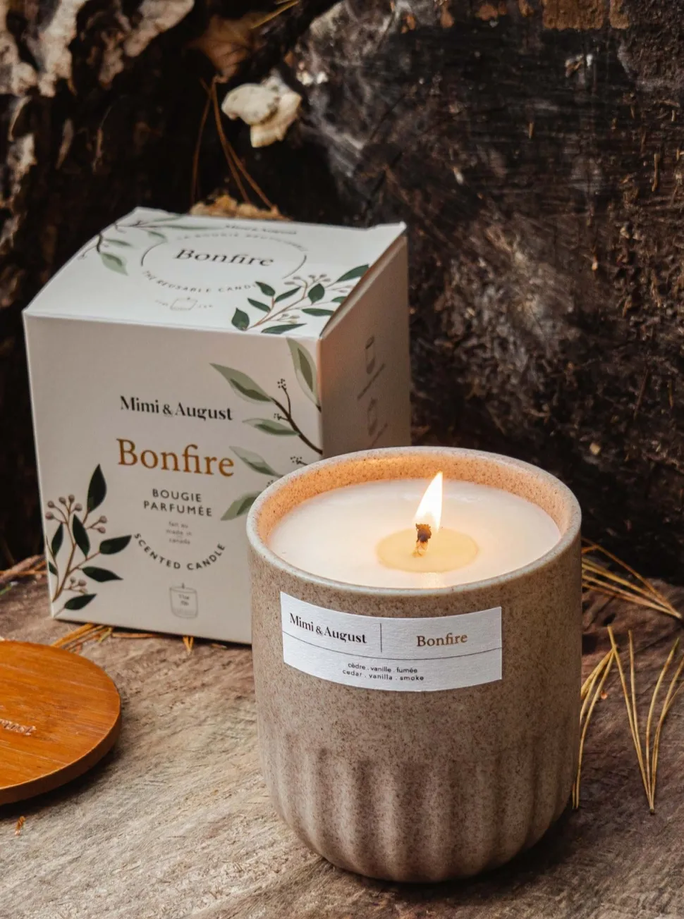 Candles + Mists + Incense | Candles + Room Mists^MIMI & AUGUST Candle - Bonfire