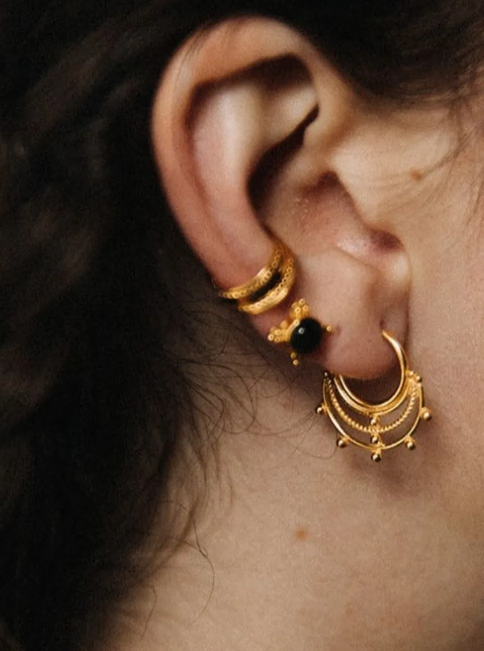 Earrings^NOIR KALA Cosmic Rings - Gold Vermeil